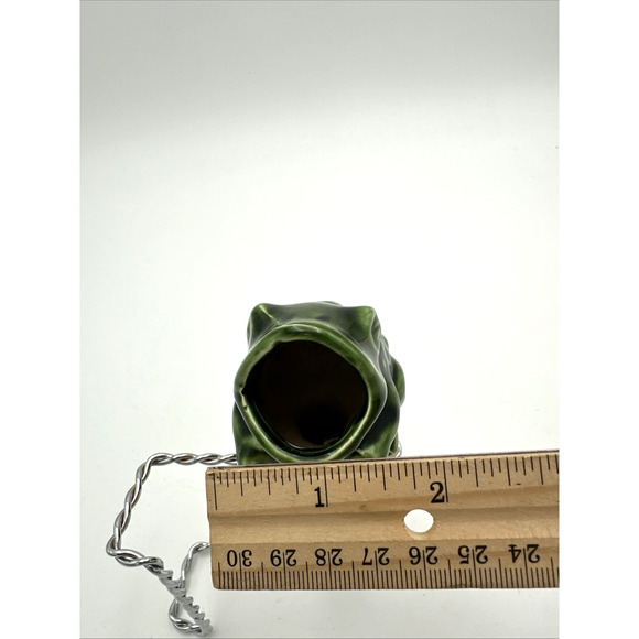 1960's Green Glaze Bull Frog Plant Watering Spike - Picture 3 of 6